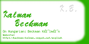 kalman beckman business card